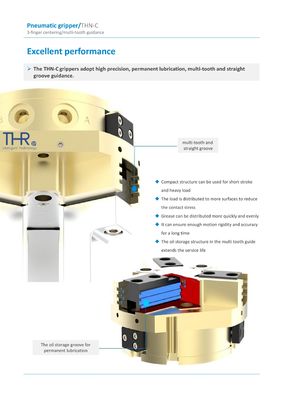 Maximum Grip Force 1000N 3 Jaw Pneumatic Claw Pneumatic Gripper Ideal for Industrial Automation and Robotic Applications