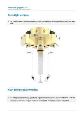THT-A 3 Finger Pneumatic Gripper Multi Tooth Designed to Support Complex Robotic Tasks and Automated Material Handling Solutions