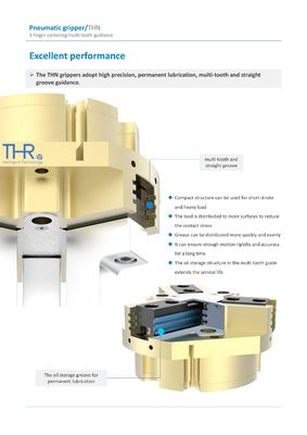 Pneumatic Gripper 3 Jaw Pneumatic Gripper Model THT-A Sensor Ready Ideal for Precise Industrial Automation Applications