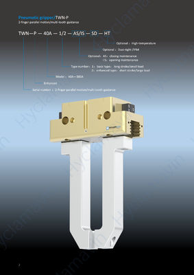Custom Sensor Interfaces in 2 Jaw Pneumatic Parallel Multi-Tooth Gripper TWN/TWN-P Even Load Distribution and Adjustable Gripping Range