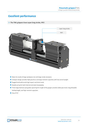 Pneumatic Parallel Long Stroke Gripper IP67 Pneumatic Grippers For Industrial Automation