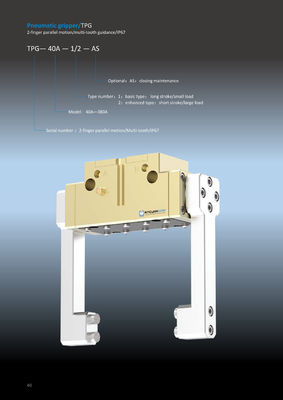 IP67 Two Jaw Parallel Pneumatic Gripper TPG Parallel Motion Two Jaw Gripper