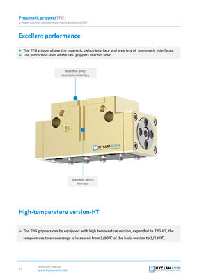 IP67 Two Jaw Parallel Pneumatic Gripper TPG Parallel Motion Two Jaw Gripper