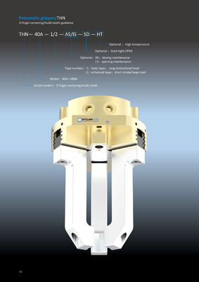 Parallel 3 Jaw Pneumatic Gripper Multi Tooth Eoat Grippers Gripper THN-A