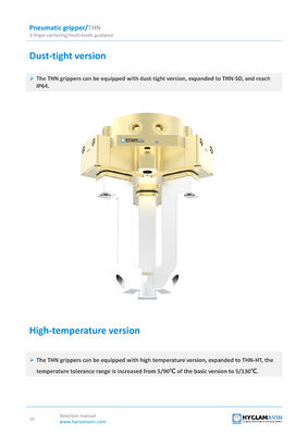 Parallel 3 Jaw Pneumatic Gripper Multi Tooth Eoat Grippers Gripper THN-A