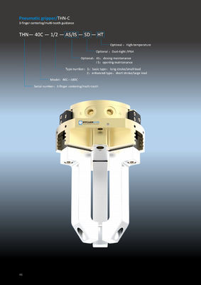 THN-C Pneumatic Gripper 3 Jaw Robot Eoat Gripper IP40 IP64 Protection