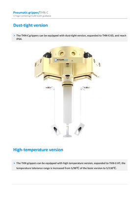 THN-C Pneumatic Gripper 3 Jaw Robot Eoat Gripper IP40 IP64 Protection