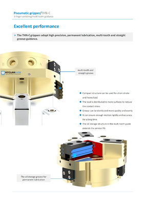 THN-C Pneumatic Gripper 3 Jaw Robot Eoat Gripper IP40 IP64 Protection